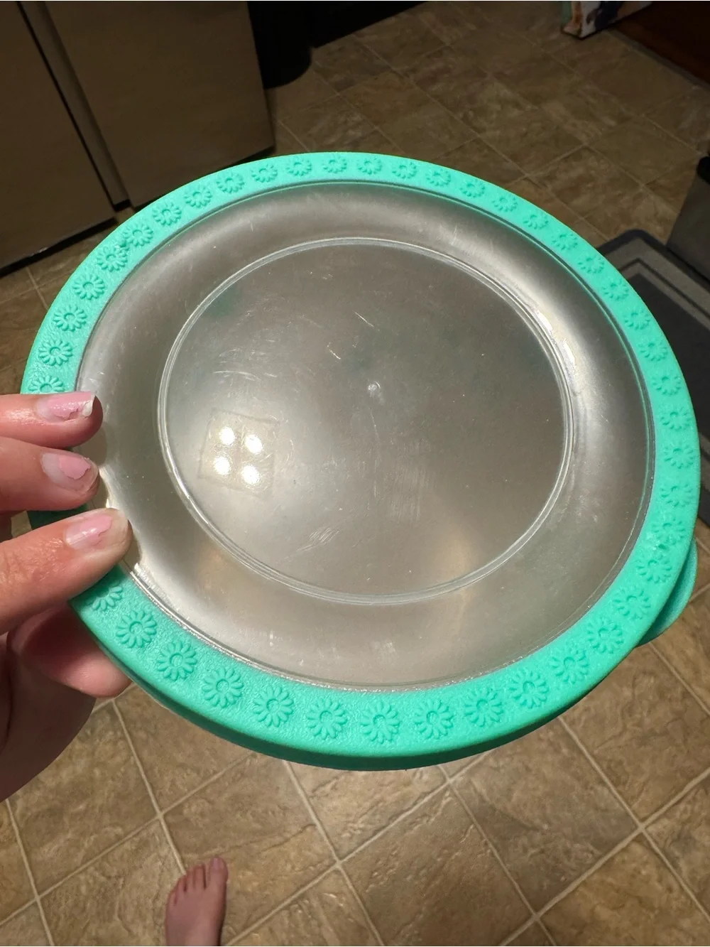Treat Canister with Mint Paw Print Design